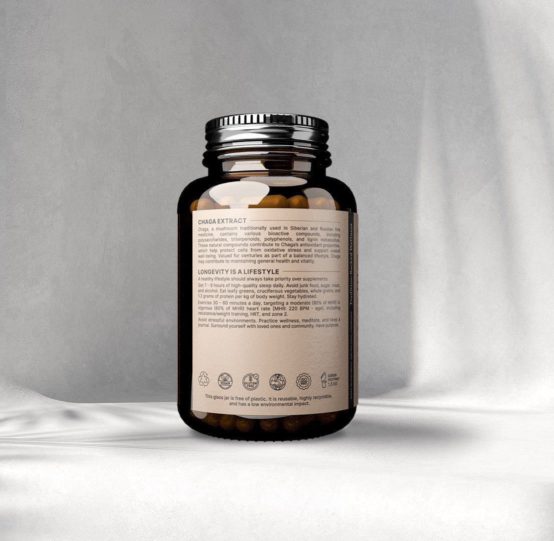 Chaga Svampeekstrakt — venstre side