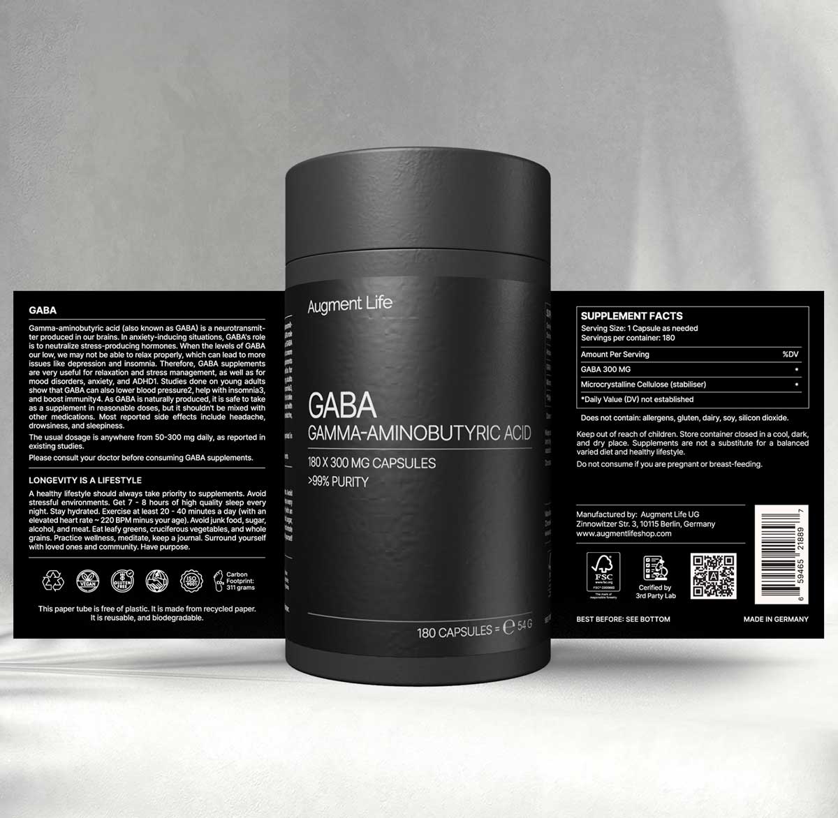 GABA - 300 mg x 180 kapslar