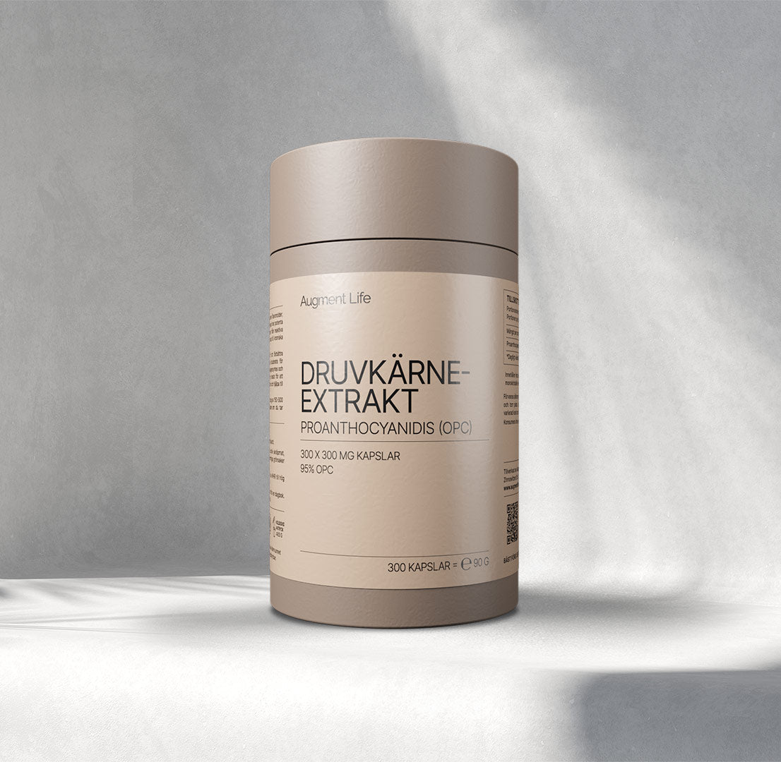Druvkärneextrakt - 300 mg x 300 kapslar - 95% Proanthocyanidis (OPC)