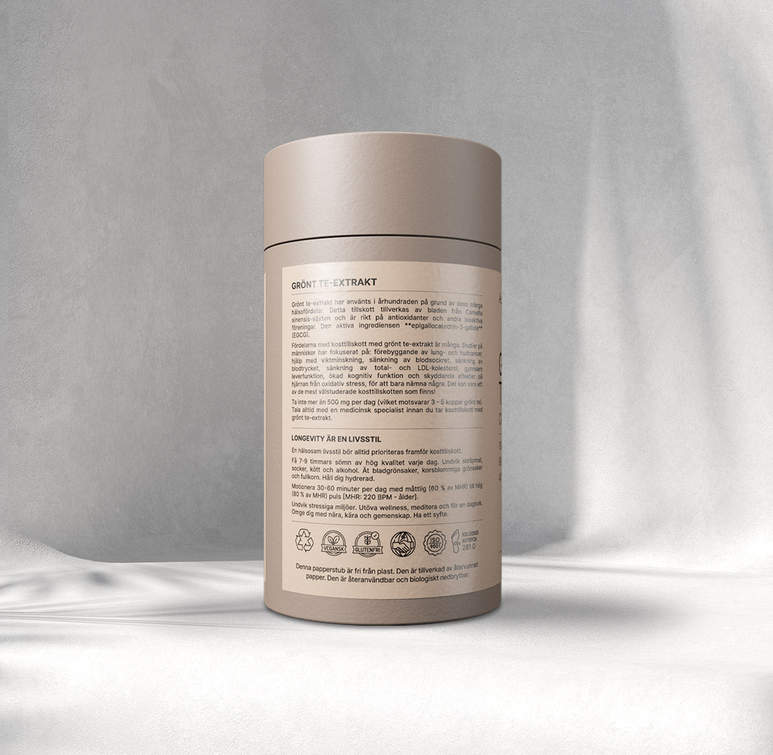 Grönt te-extrakt - 250 mg kapslar - 40% EGCG - Camellia Sinensis L.