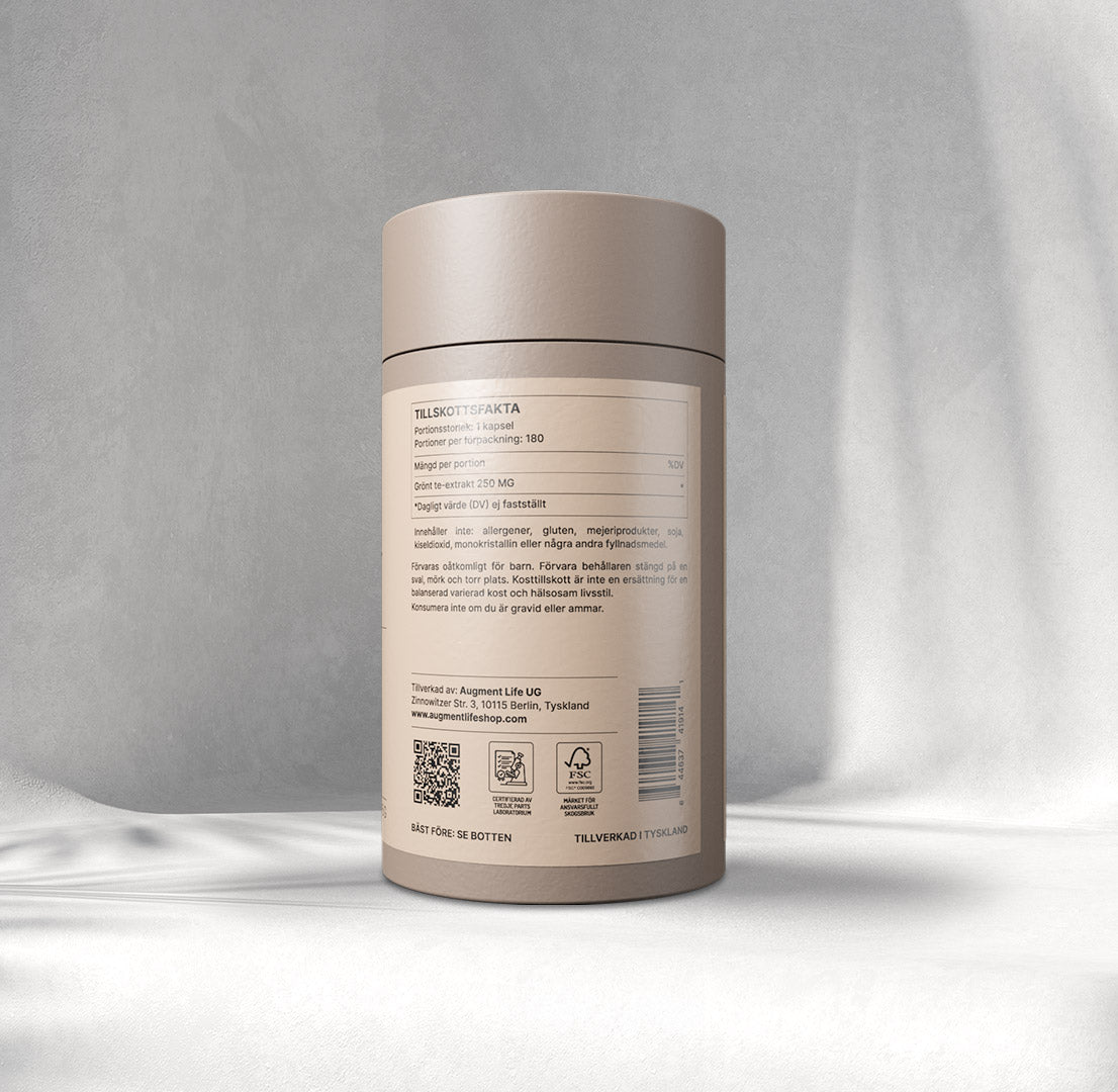 Grönt te-extrakt - 250 mg kapslar - 40% EGCG - Camellia Sinensis L.
