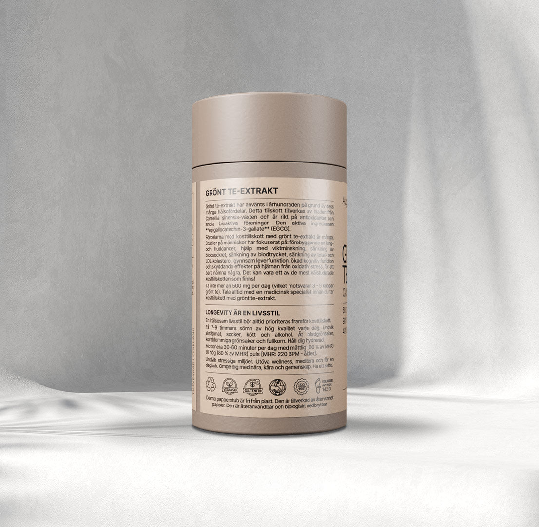 Grönt te-extrakt - 250 mg kapslar - 40% EGCG - Camellia Sinensis L.