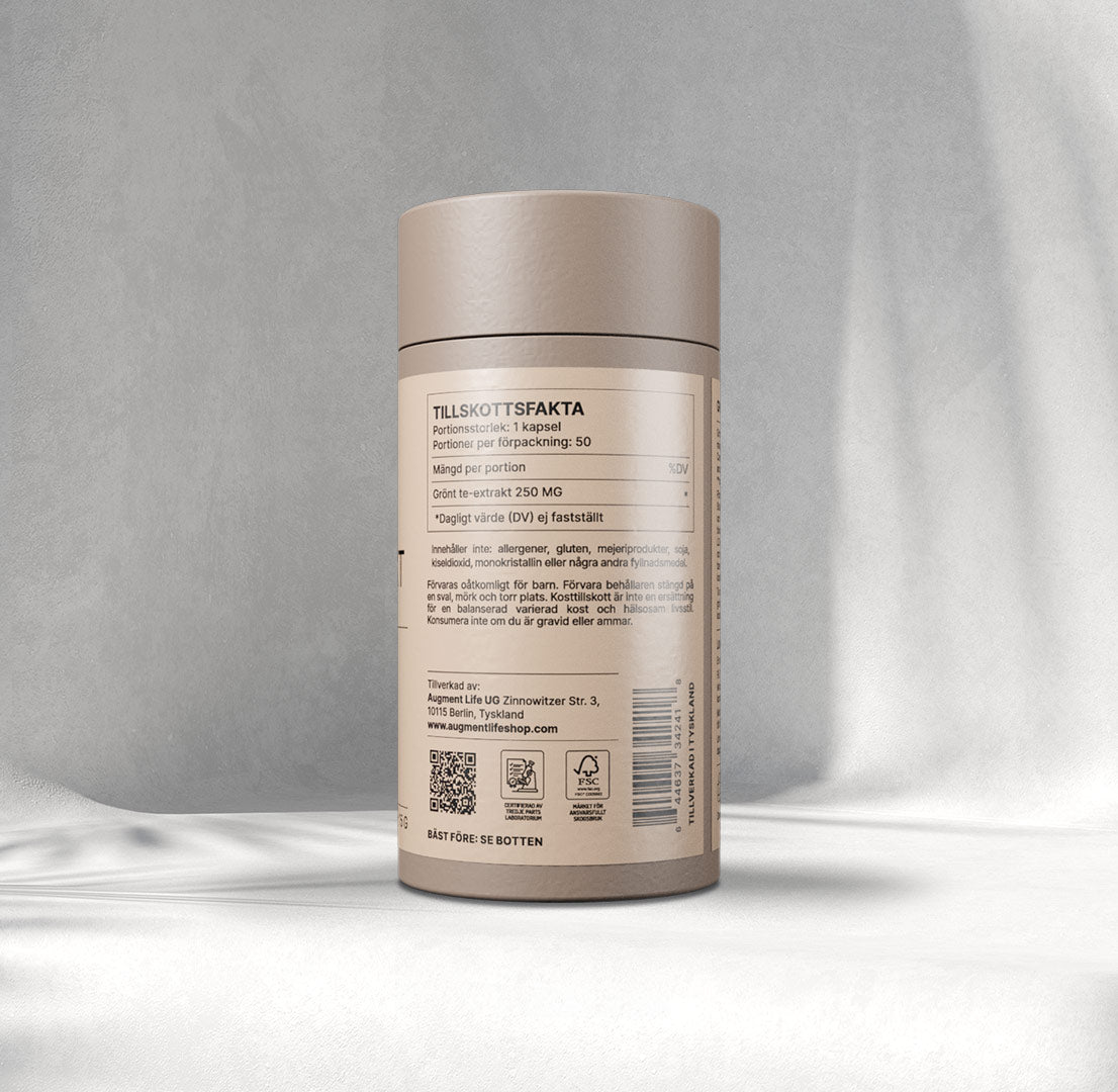 Grönt te-extrakt - 250 mg kapslar - 40% EGCG - Camellia Sinensis L.