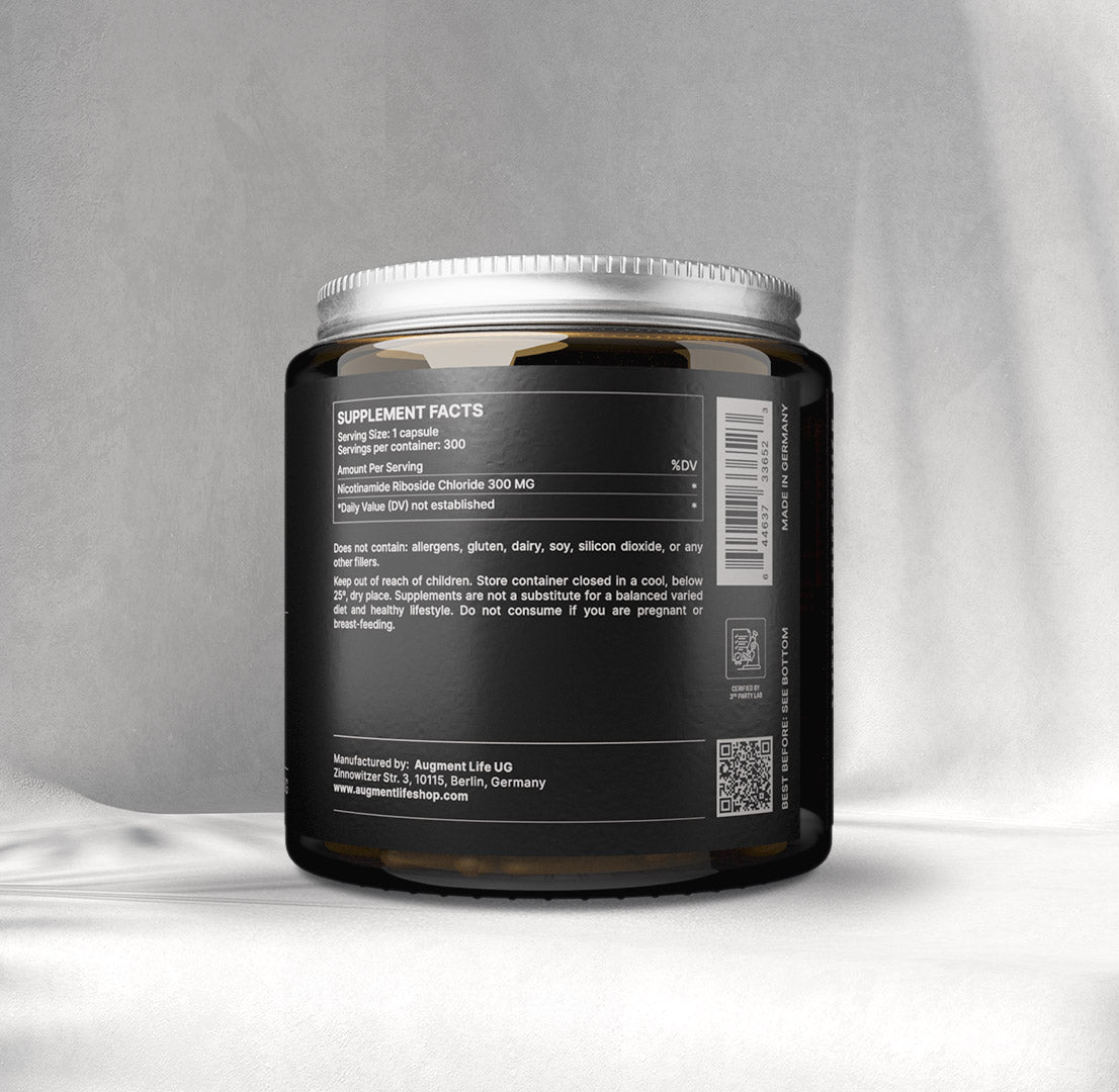 NR - Nikotinamid ribosidklorid - 300 mg kapslar - 98% Ren