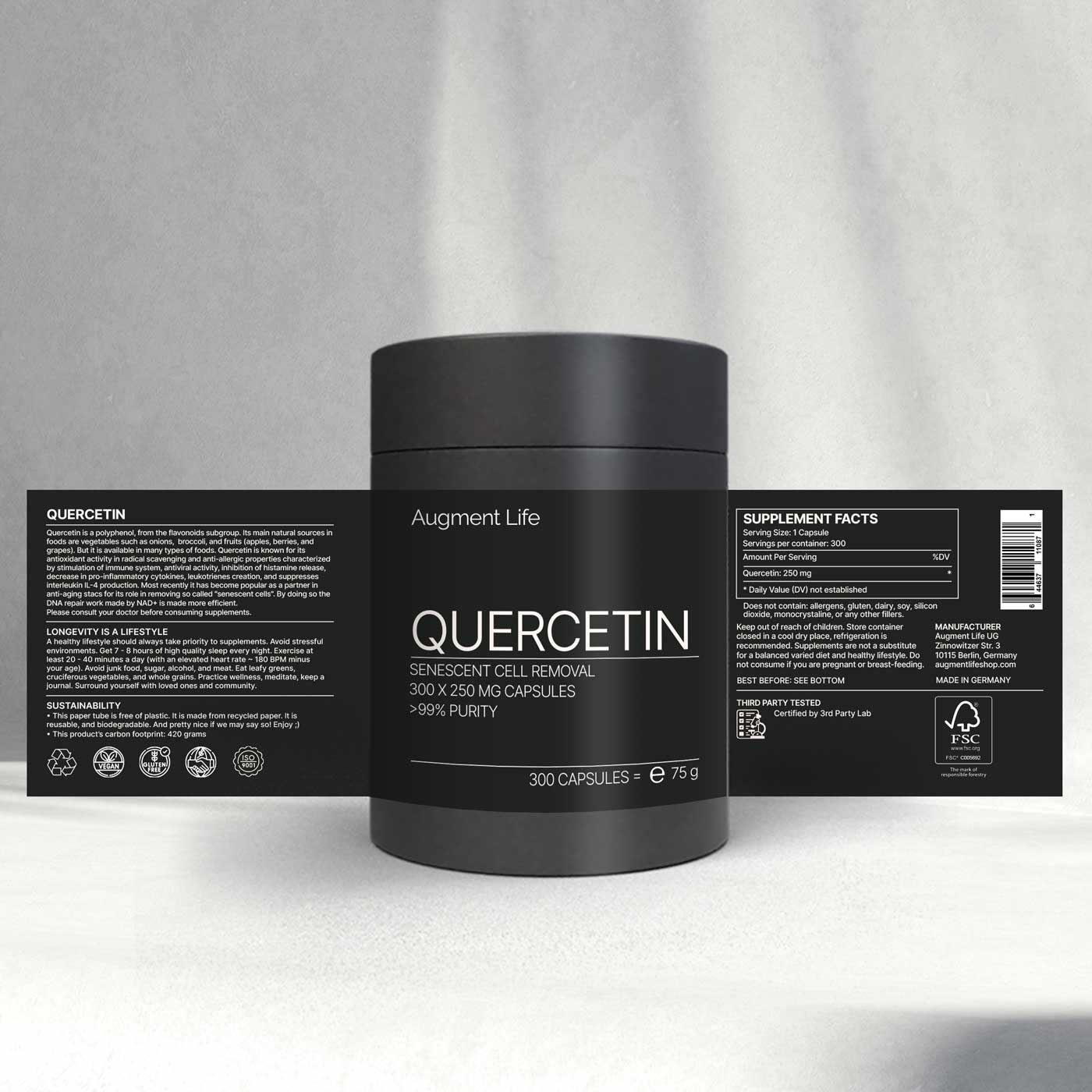 Quercetin - kapslar - 99% Ren