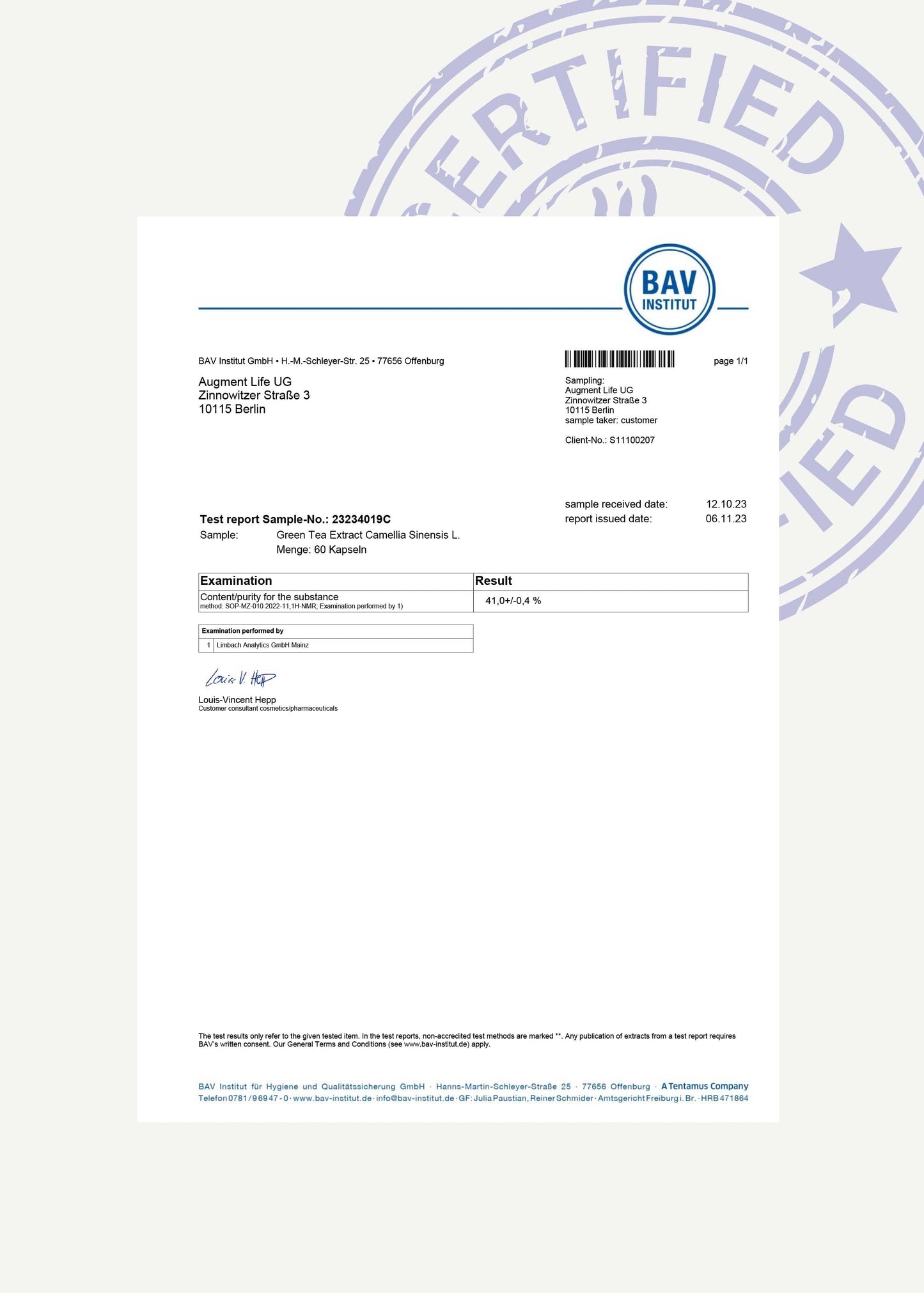 Grönt te-extrakt - 250 mg kapslar - 40% EGCG - Camellia Sinensis L.