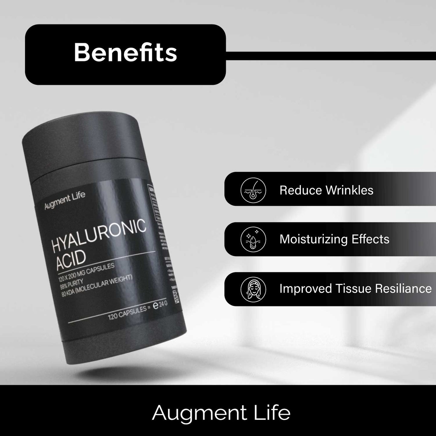 Hyaluronsyra - 80 kDa optimal biotillgänglighet