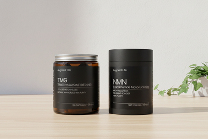 NMN & TMG bundle miljøbillede på lyst træ